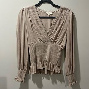 Taupe/tan boutique top